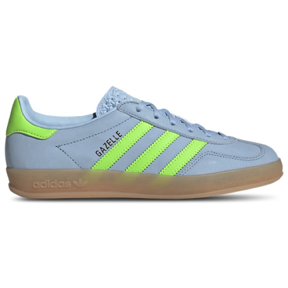 Adidas Womens 7 Gazelle Indoor Clear Sky Solar Green Ji1372 New